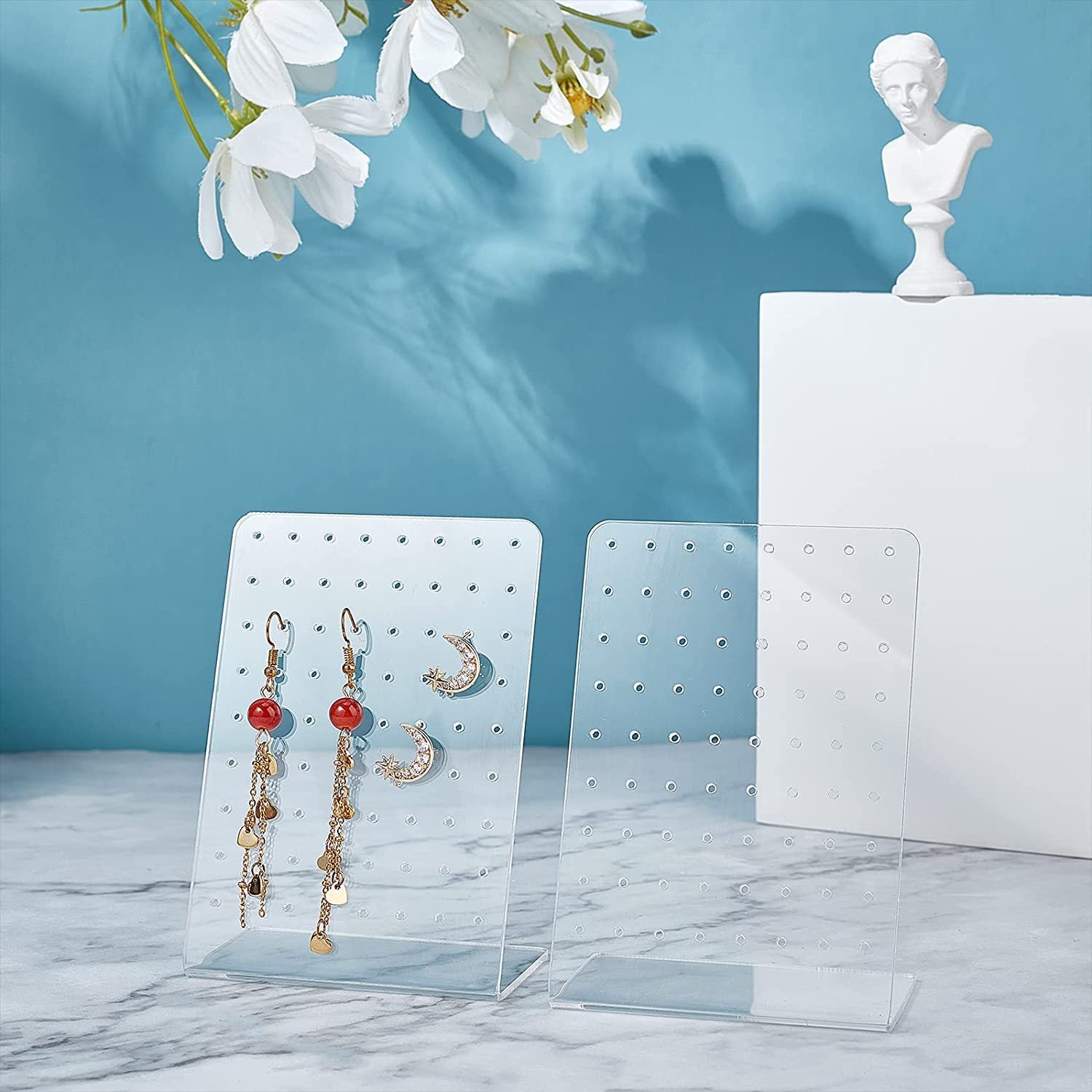 Acrylic Jewelry Stand Earrings Display Board Necklace Organizer