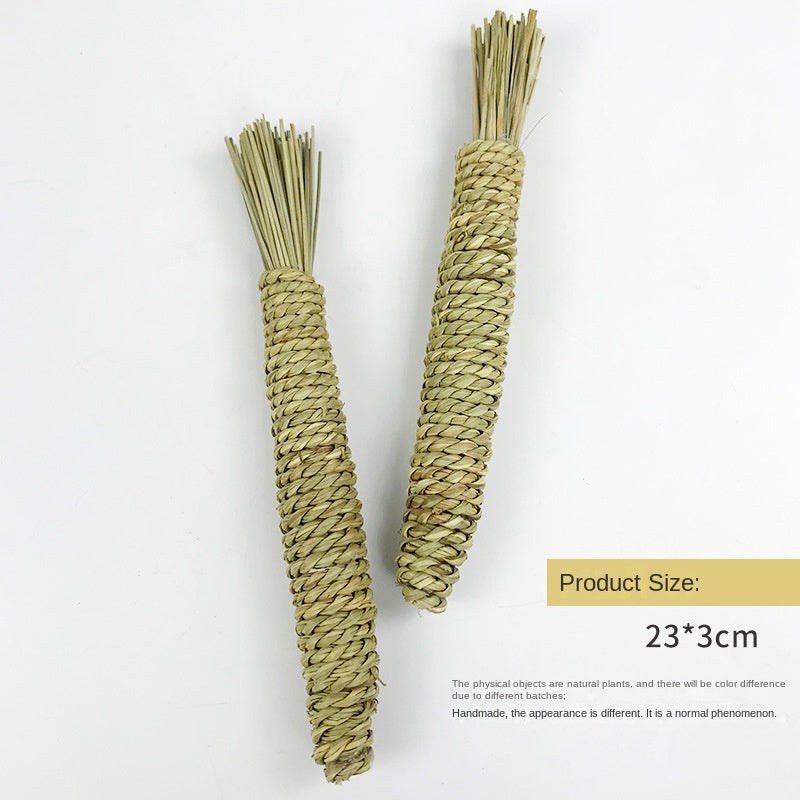 Handwoven Water Grass Carrot Toy for Small Pets