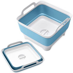 Portable Collapsible Dish Tub with Draining Plug for Camping