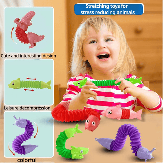 Colorful Sensory Toy Decompression Telescopic Key Chain for Girls