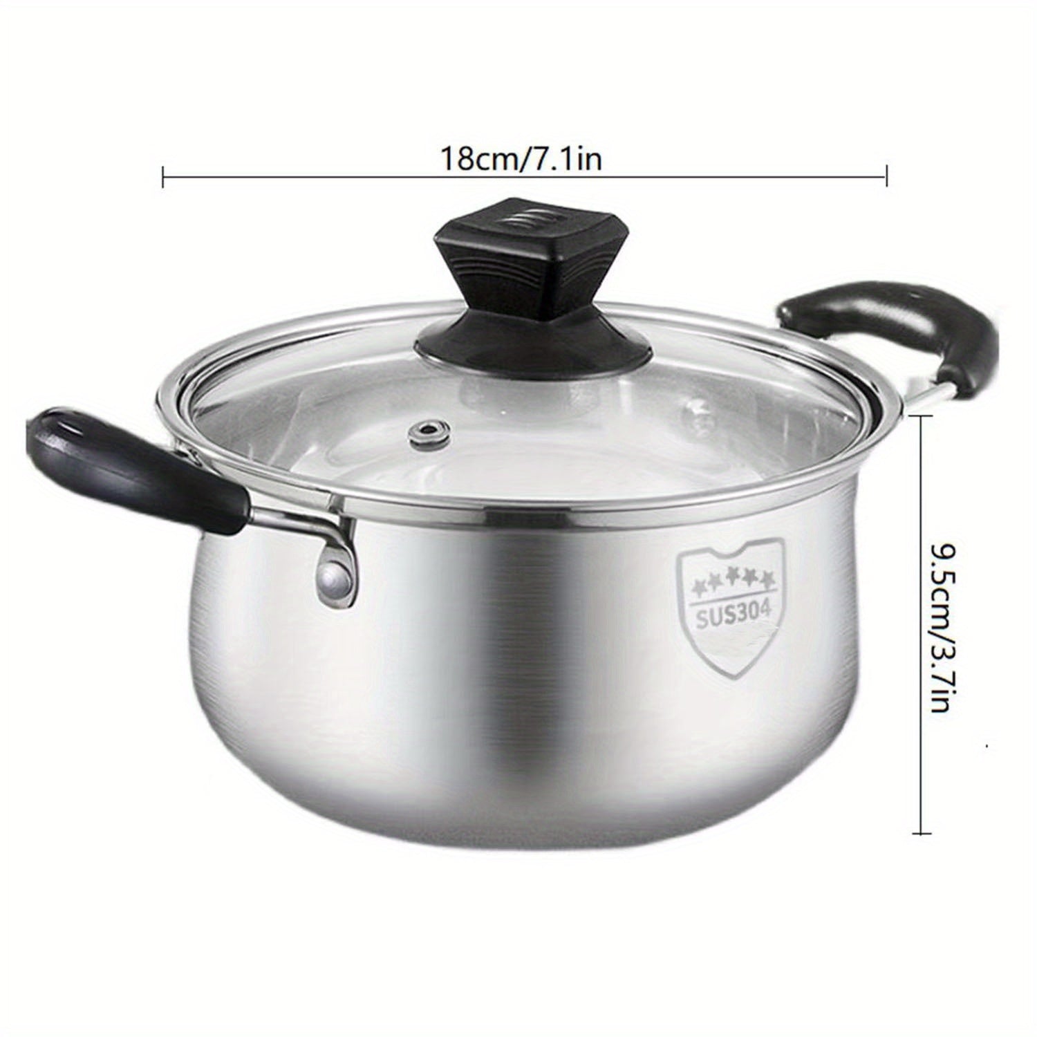 Stainless Steel Soup Pot Single Handle Hot Milk Pot -18 01cm