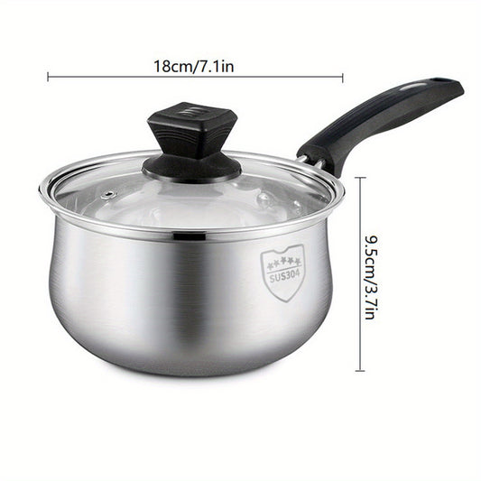 Stainless Steel Soup Pot Single Handle Hot Milk Pot -18 01cm