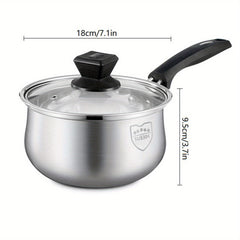 Stainless Steel Soup Pot Single Handle Hot Milk Pot -18 01cm
