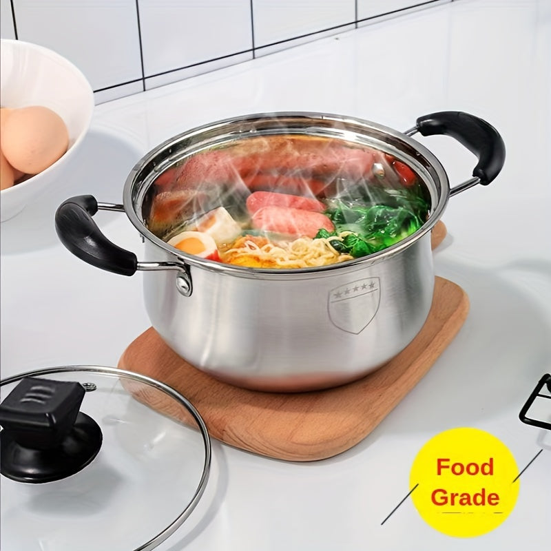 Stainless Steel Soup Pot Single Handle Hot Milk Pot -18 01cm