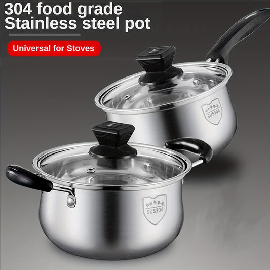 Stainless Steel Soup Pot Single Handle Hot Milk Pot -18 01cm