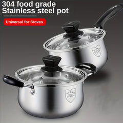 Stainless Steel Soup Pot Single Handle Hot Milk Pot -18 01cm