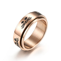Anxiety Ring Catti Face Two Classic Colors Rotatable Jewelry
