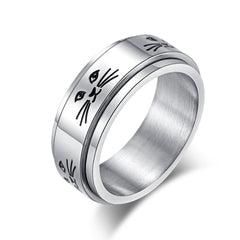 Anxiety Ring Catti Face Two Classic Colors Rotatable Jewelry