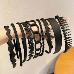 8pcs Solid Headband Teethed Head Hoop Women's Hair Accessories