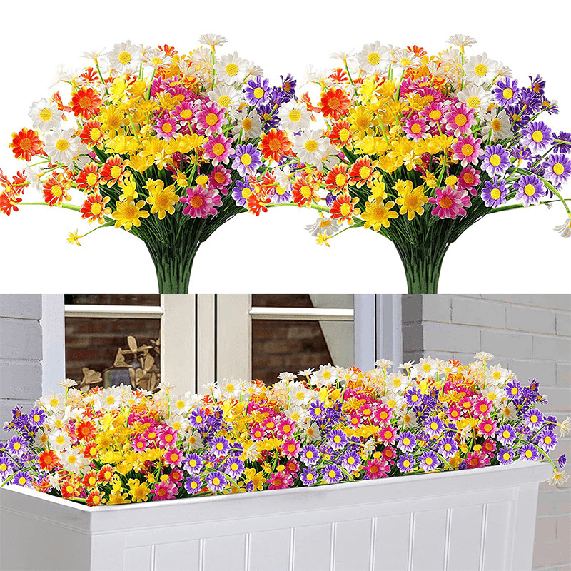 UV Resistant Plastic Daisies Home/Outdoor Decoration Artificial Flowers