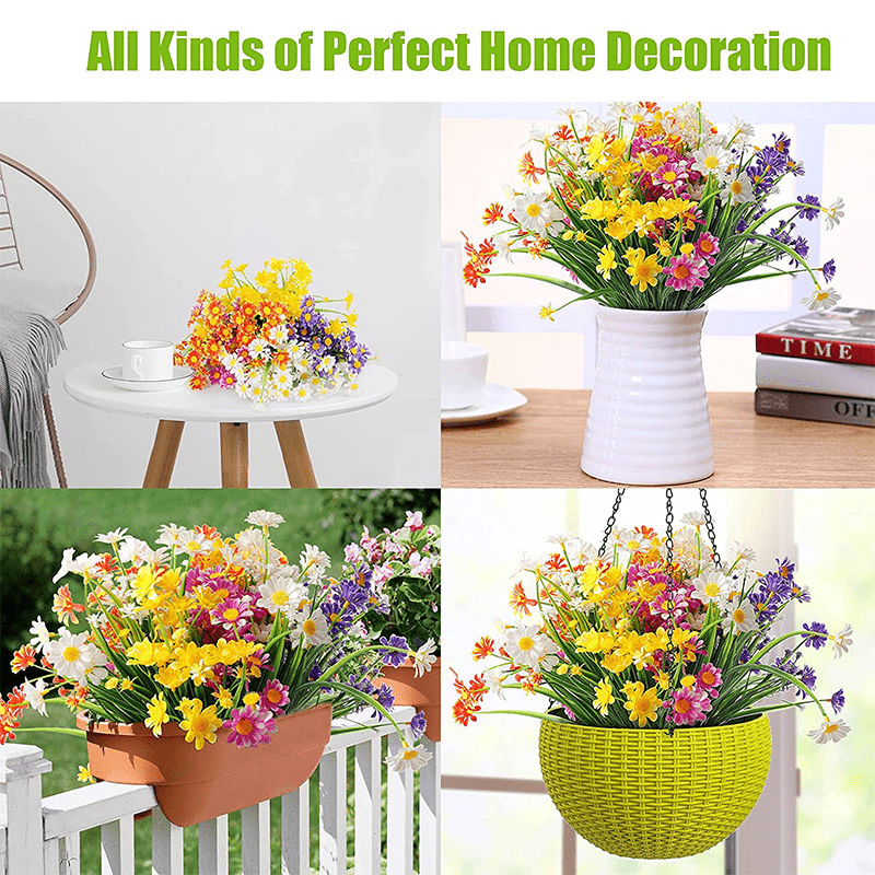 UV Resistant Plastic Daisies Home/Outdoor Decoration Artificial Flowers