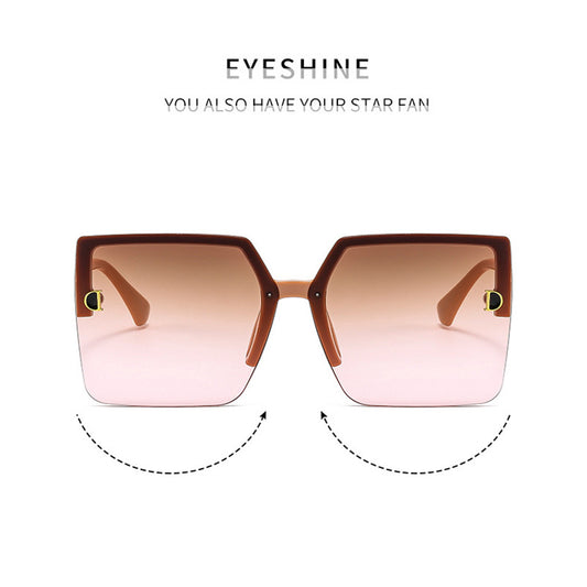 Vintage Oversized Square Sunglasses UV400 Protection