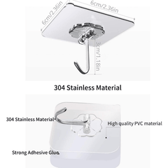 16pcs Adhesive Hooks Heavy Duty Coat Hooks Waterproof and Oilproof