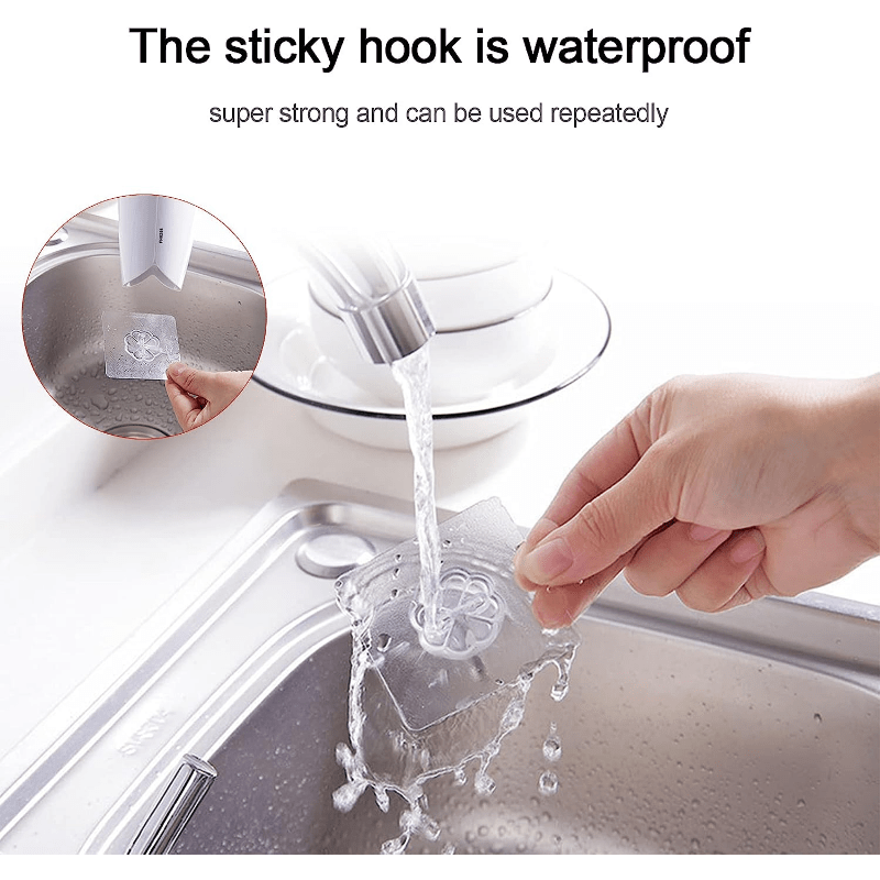 16pcs Adhesive Hooks Heavy Duty Coat Hooks Waterproof and Oilproof