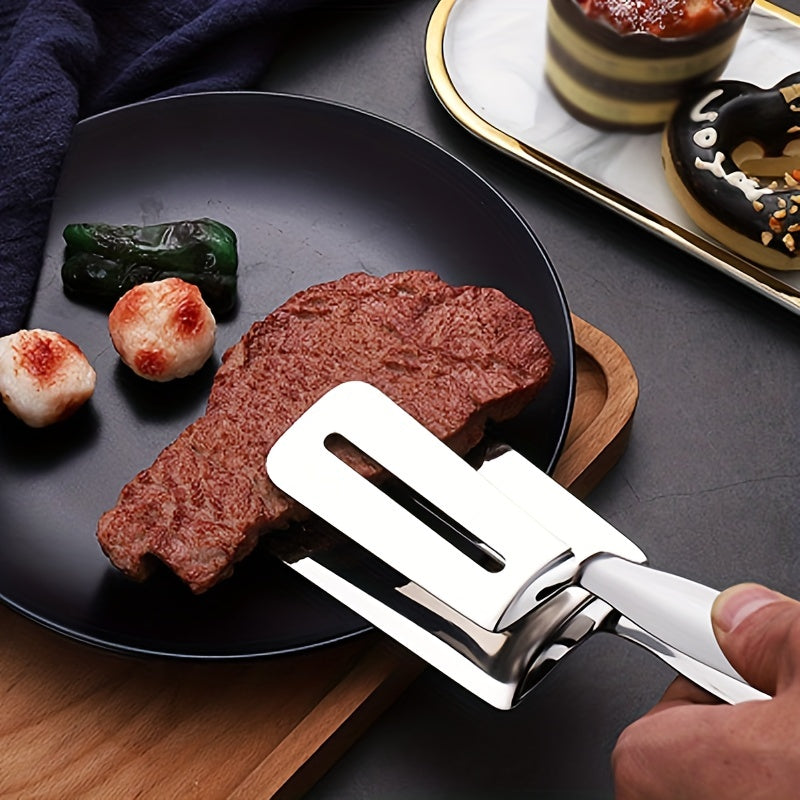 Stainless Steel Food Flip Steak Burger BBQ Meat Pizza Clip