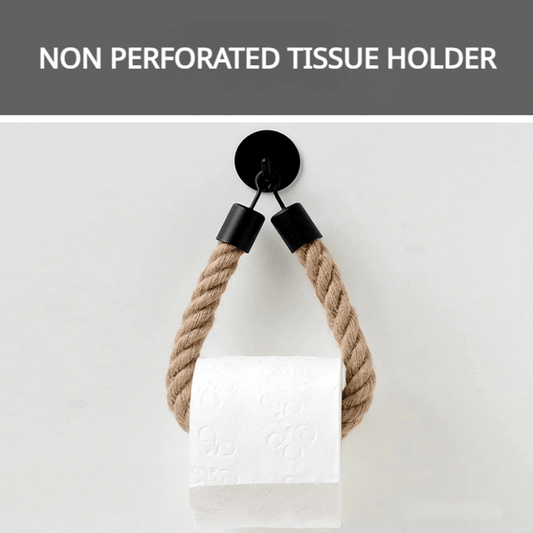 Hand Woven Hemp Rope Tissue Holder Wall Mounted Storage Gadget