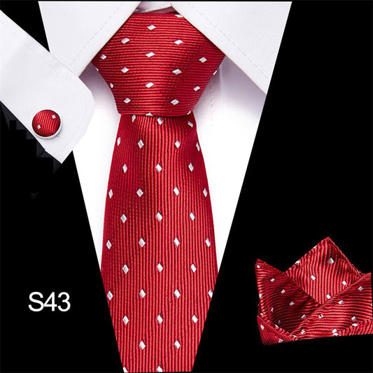 Classic Tie Business Set With Cufflinks Square Scarf Birthday Gift