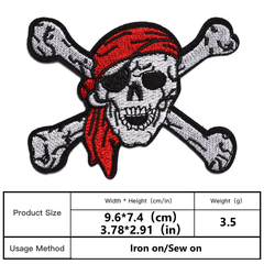 Punk Skull Embroidery Patch For Men - Clothing Decoration