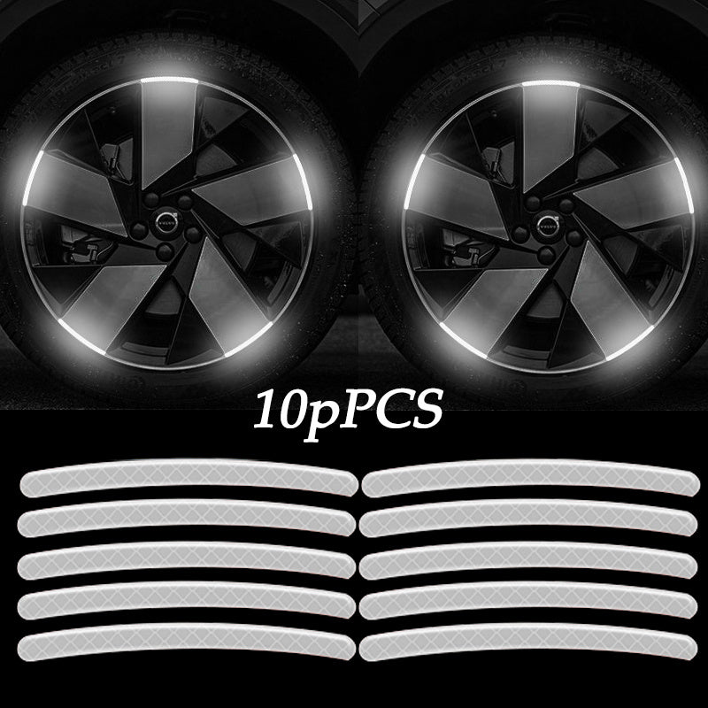 10pcs Reflective Hub Stickers for Car, Bicycle, Moto