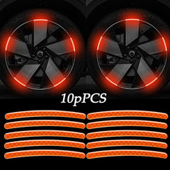 10pcs Reflective Hub Stickers for Car, Bicycle, Moto