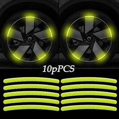 10pcs Reflective Hub Stickers for Car, Bicycle, Moto