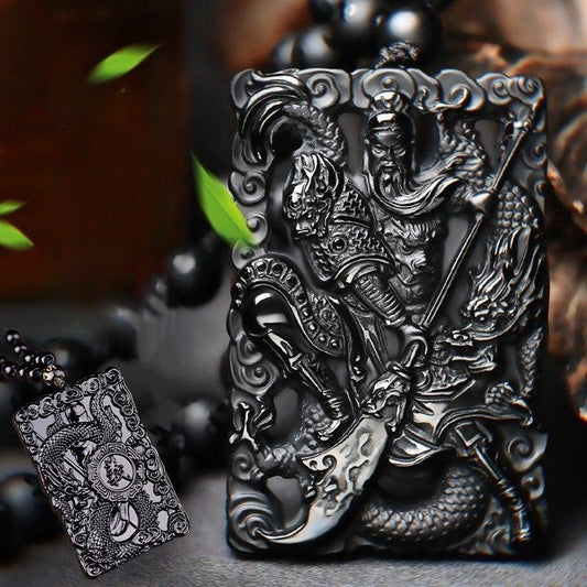 Retro Pendant Necklace Double sided Engraving Figure Totem Pendant