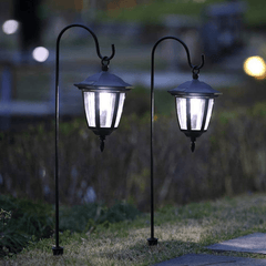 2 Adjustable Shepherd Hooks for Hanging Plants & Solar Lights
