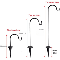 2 Adjustable Shepherd Hooks for Hanging Plants & Solar Lights