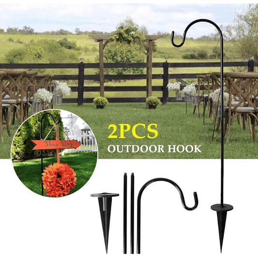 2 Adjustable Shepherd Hooks for Hanging Plants & Solar Lights