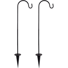 2 Adjustable Shepherd Hooks for Hanging Plants & Solar Lights