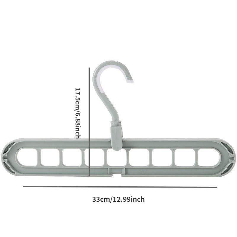 5pcs Multifunctional Clothes Hanger Horizontal Vertical Dual Use Nine Hole