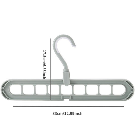 5pcs Multifunctional Clothes Hanger Horizontal Vertical Dual Use Nine Hole