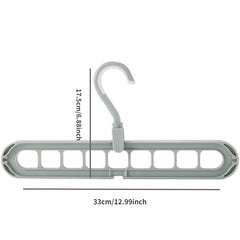 5pcs Multifunctional Clothes Hanger Horizontal Vertical Dual Use Nine Hole