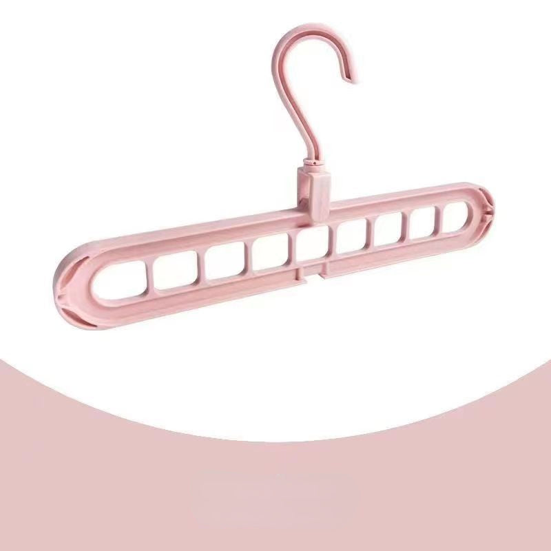 5pcs Multifunctional Clothes Hanger Horizontal Vertical Dual Use Nine Hole