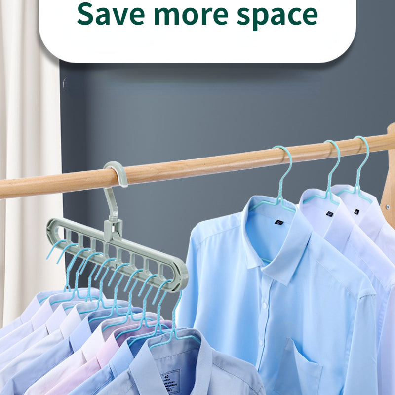 5pcs Multifunctional Clothes Hanger Horizontal Vertical Dual Use Nine Hole