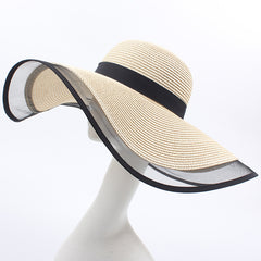 Big Brim Straw Hat Seaside Travel Beach Hat Summer Mesh Edge Big Brim Sun Hat