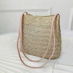 Vintage Straw Woven Hobo Bag Bohemian Tote Beach Shoulder Handbag