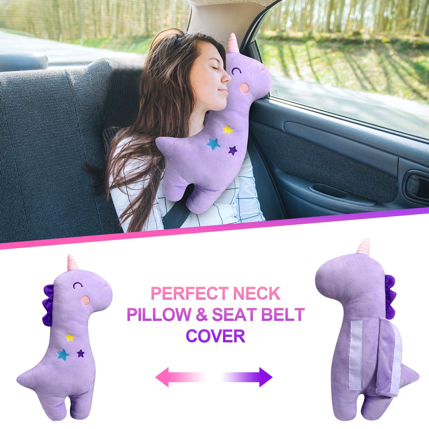 Unicorn Car Seat Belt Pillow for Comfort & Safety