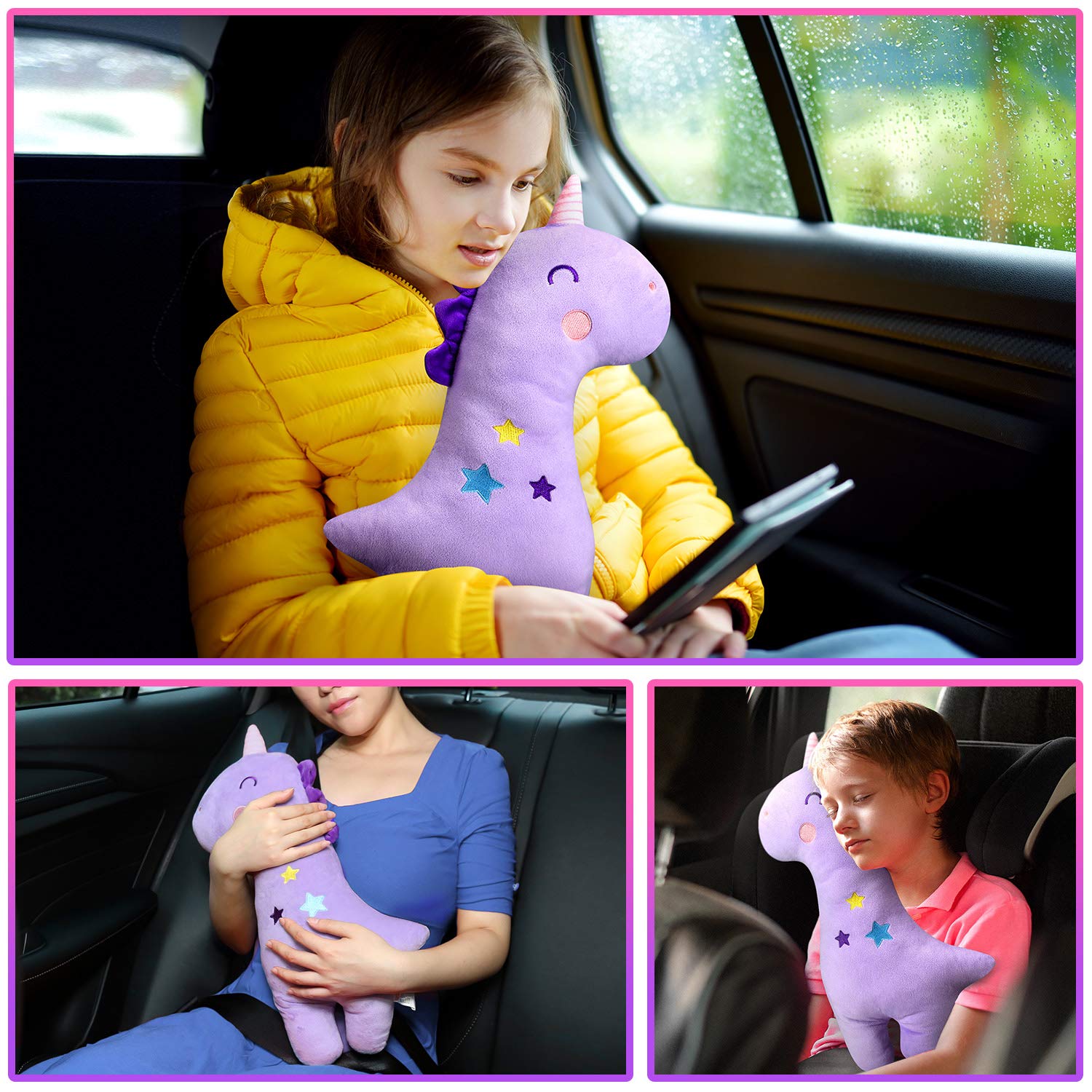 Unicorn Car Seat Belt Pillow for Comfort & Safety