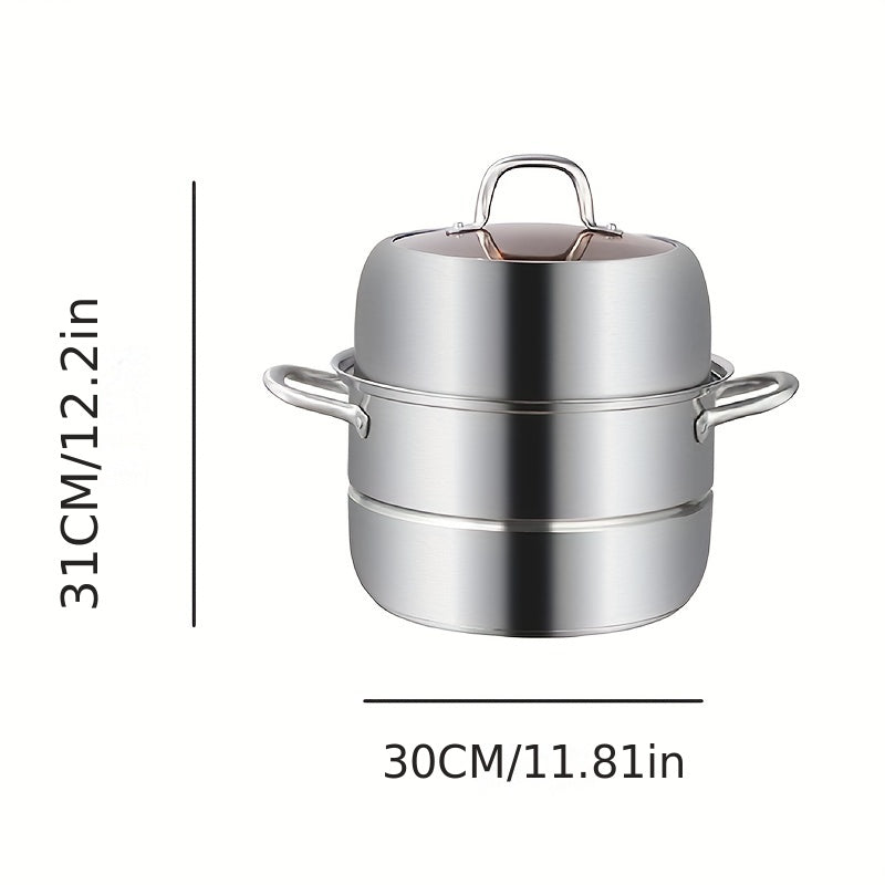 Stainless Steel 2 3 Tier Steamer Pot 30cm Kitchen Utensils Gadgets Accessories