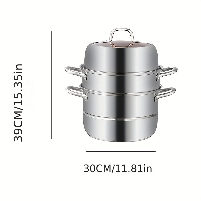 Stainless Steel 2 3 Tier Steamer Pot 30cm Kitchen Utensils Gadgets Accessories