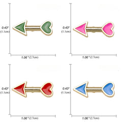 4pcs Heart Arrow Brooches Mini Collar Pin For Men