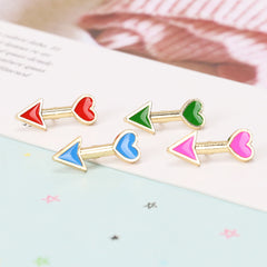 4pcs Heart Arrow Brooches Mini Collar Pin For Men