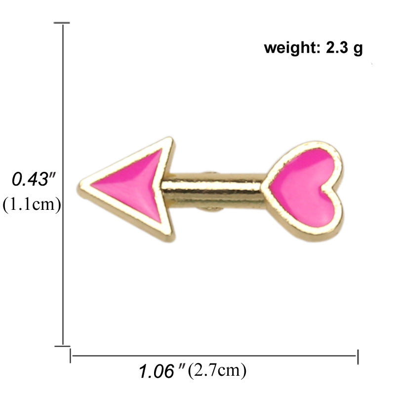 4pcs Heart Arrow Brooches Mini Collar Pin For Men