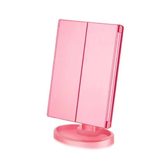 LED Makeup Vanity Mirror 2X 3X Magnification Touch Control Trifold Portable