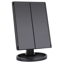 LED Makeup Vanity Mirror 2X 3X Magnification Touch Control Trifold Portable