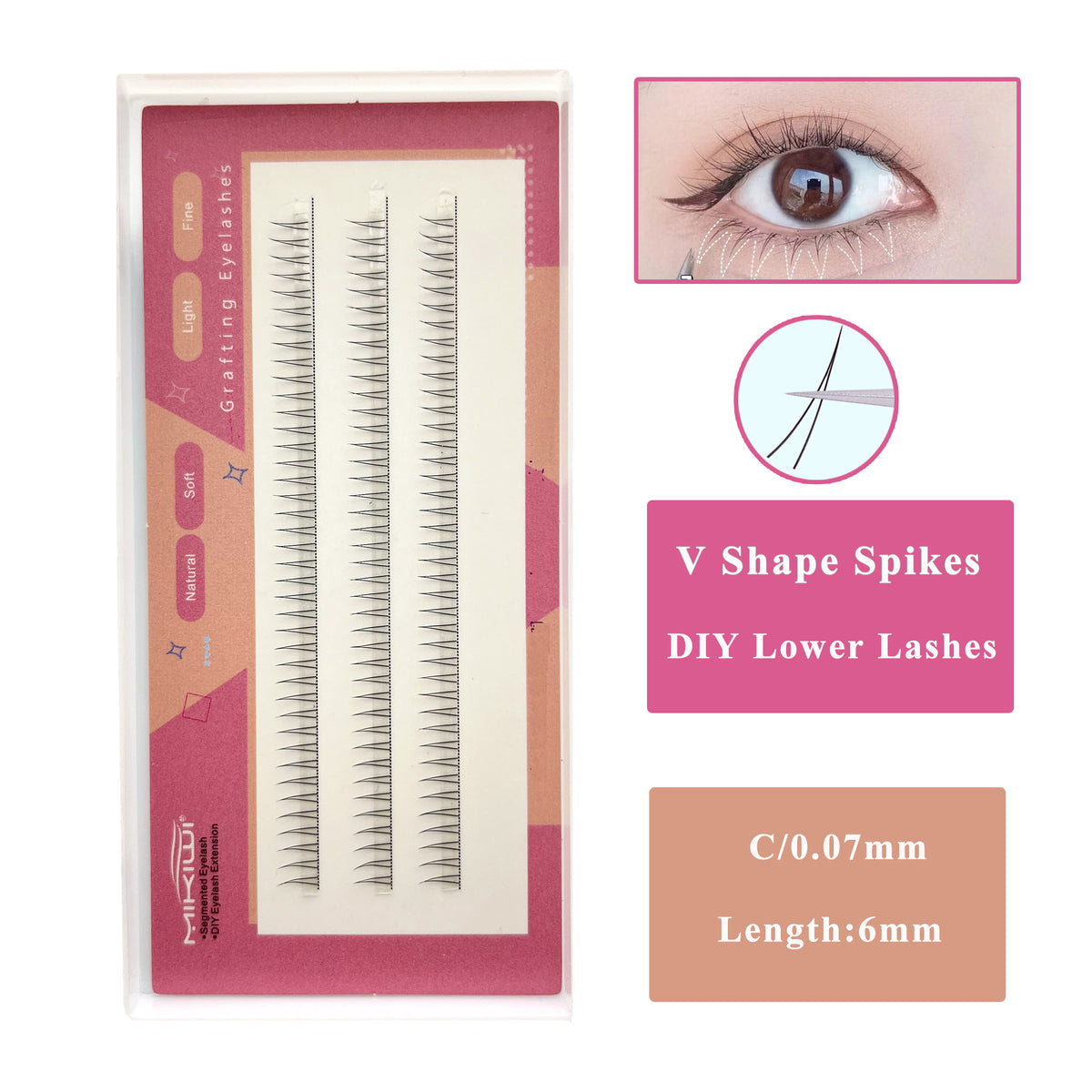Soft and Natural Japanese Cluster Lashes for DIY Extensions