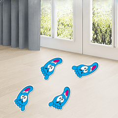 Small Footprint Bathroom Floor Stickers Cartoon Kindergarten Decoration