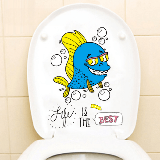 Crocodiles Octopus Fish Bathroom Toilet Wall Stickers Waterproof Tile Stickers
