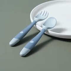 Kids Spoon Fork Candy 360 Rotation Eating Utensils Training Accessory